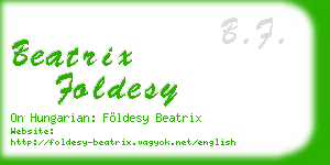 beatrix foldesy business card
